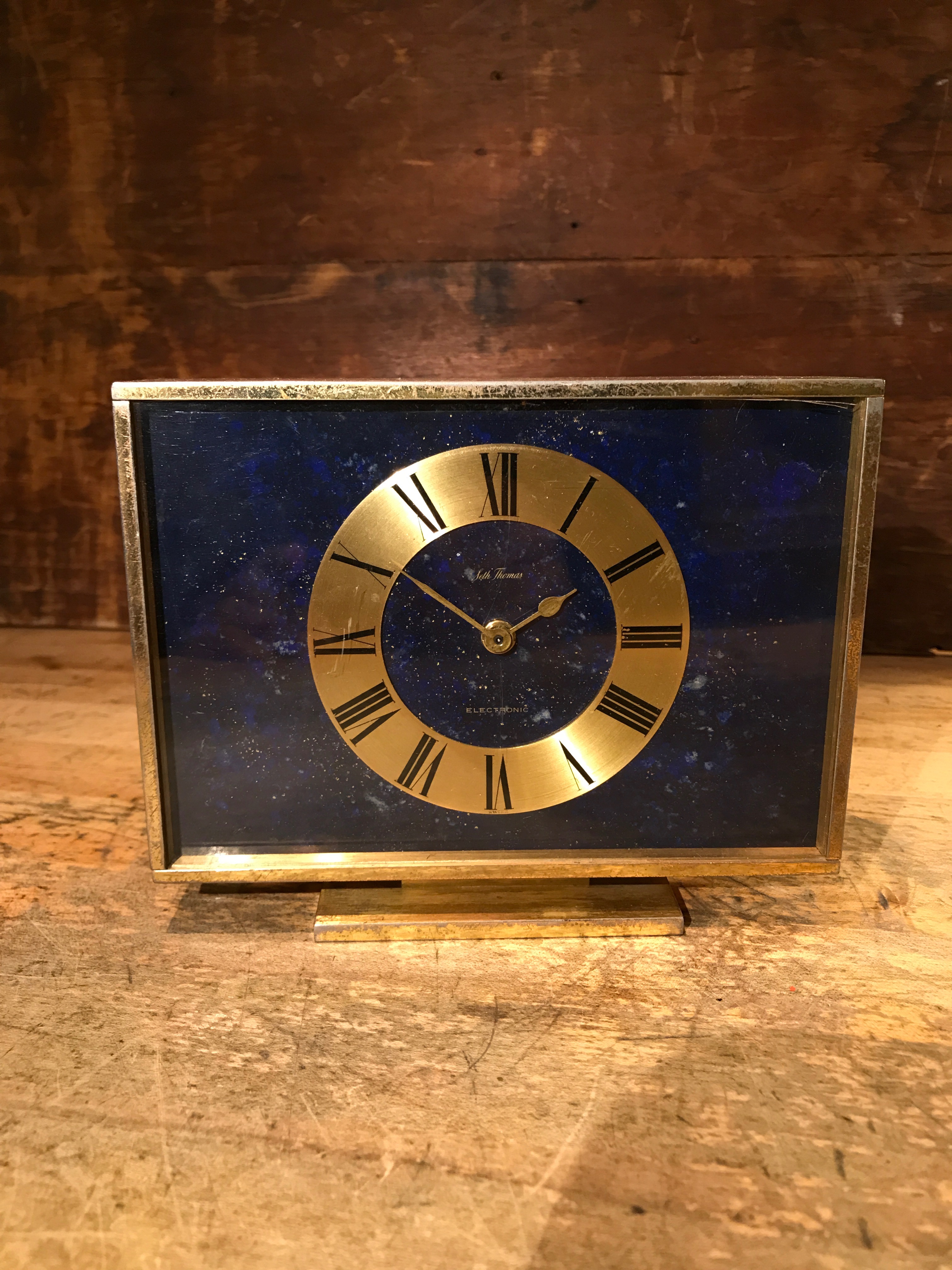 Seth Thomas Brass Desk Clock 1950 S 1960 S With Battery Movement