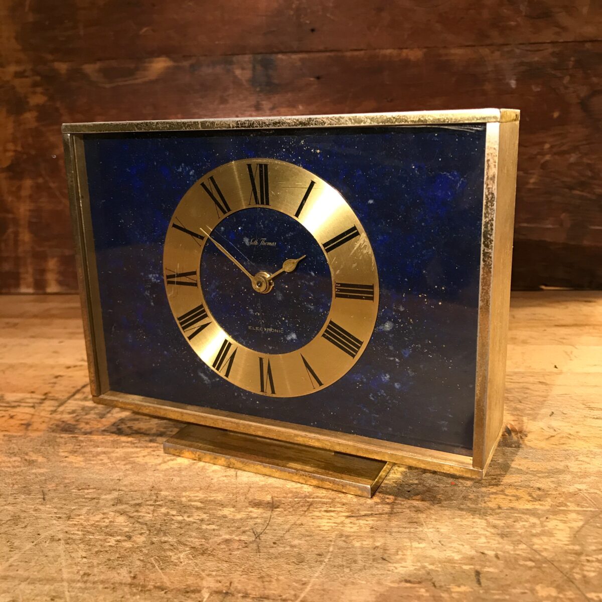 Seth Thomas Brass Desk Clock 1950's/1960's with battery movement